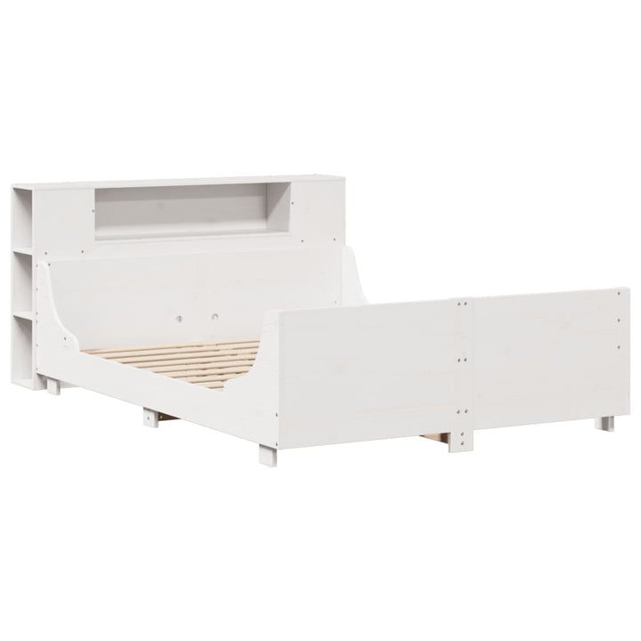 sengeramme uden madras 140x190 cm massivt fyrretræ hvid