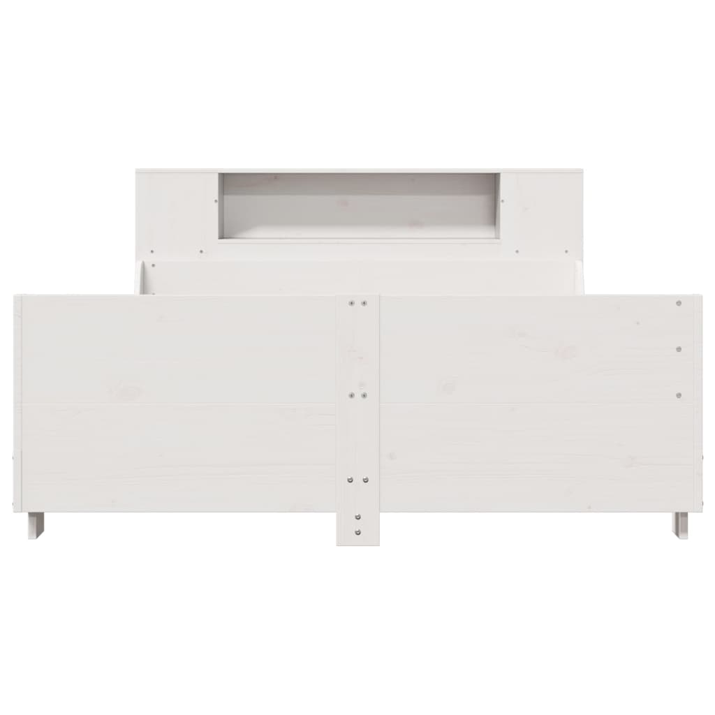 sengeramme uden madras 140x190 cm massivt fyrretræ hvid