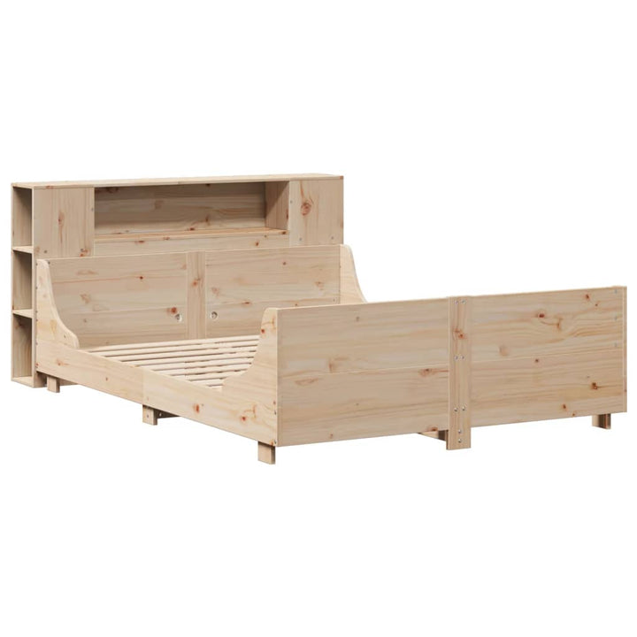 sengeramme uden madras 135x190 cm massivt fyrretræ hvid