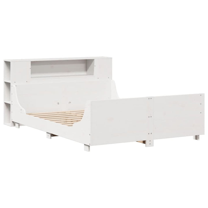 sengeramme uden madras 135x190 cm massivt fyrretræ hvid