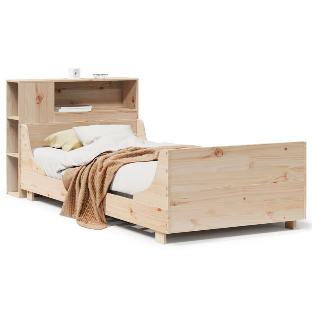 sengeramme uden madras 75x190 cm massivt fyrretræ