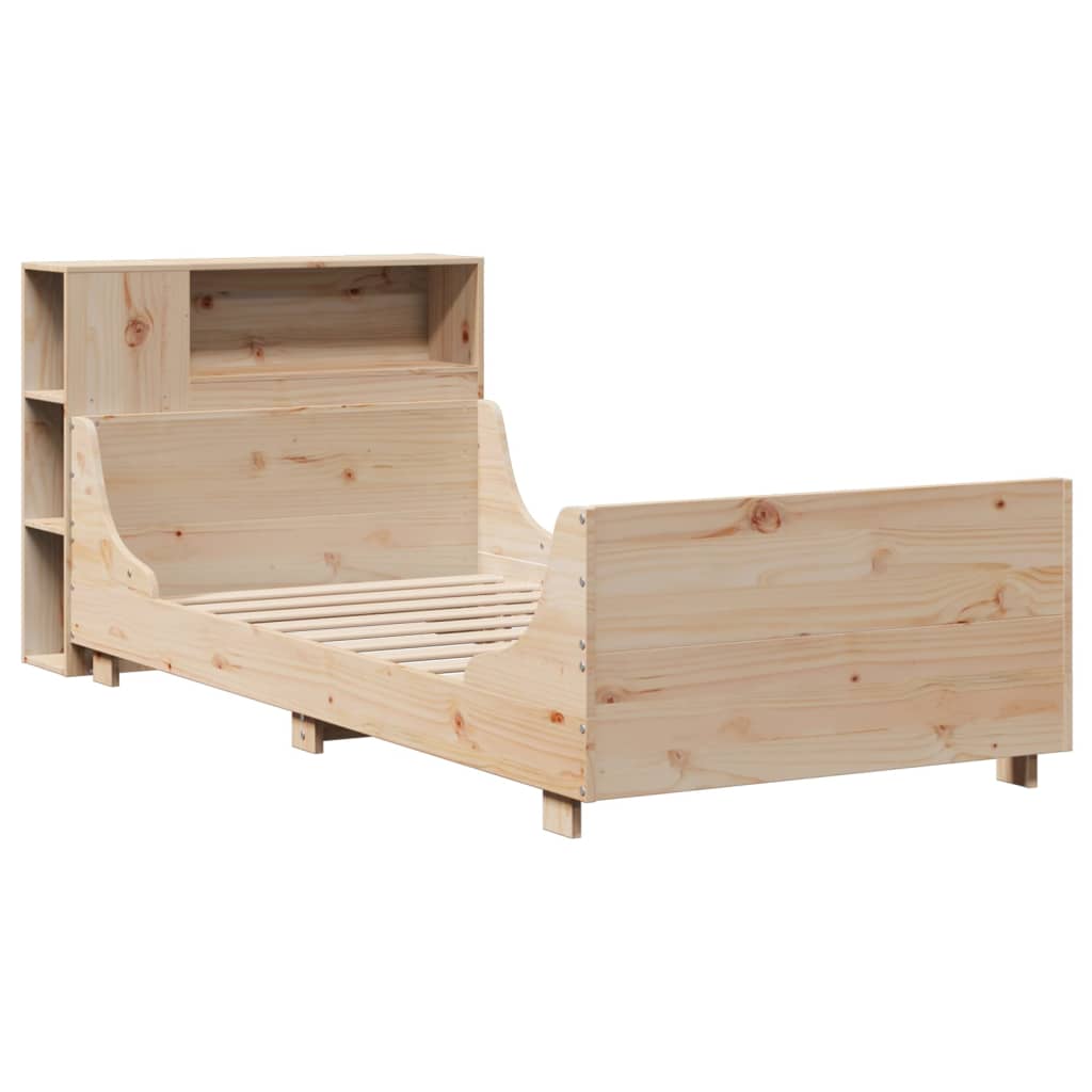 sengeramme uden madras 75x190 cm massivt fyrretræ