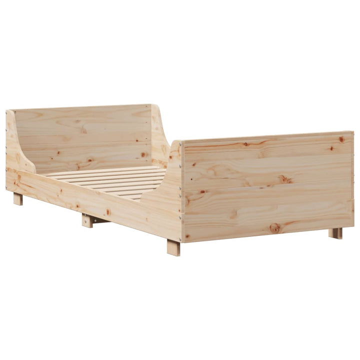 sengeramme uden madras 75x190 cm massivt fyrretræ