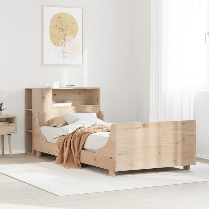 sengeramme uden madras 75x190 cm massivt fyrretræ