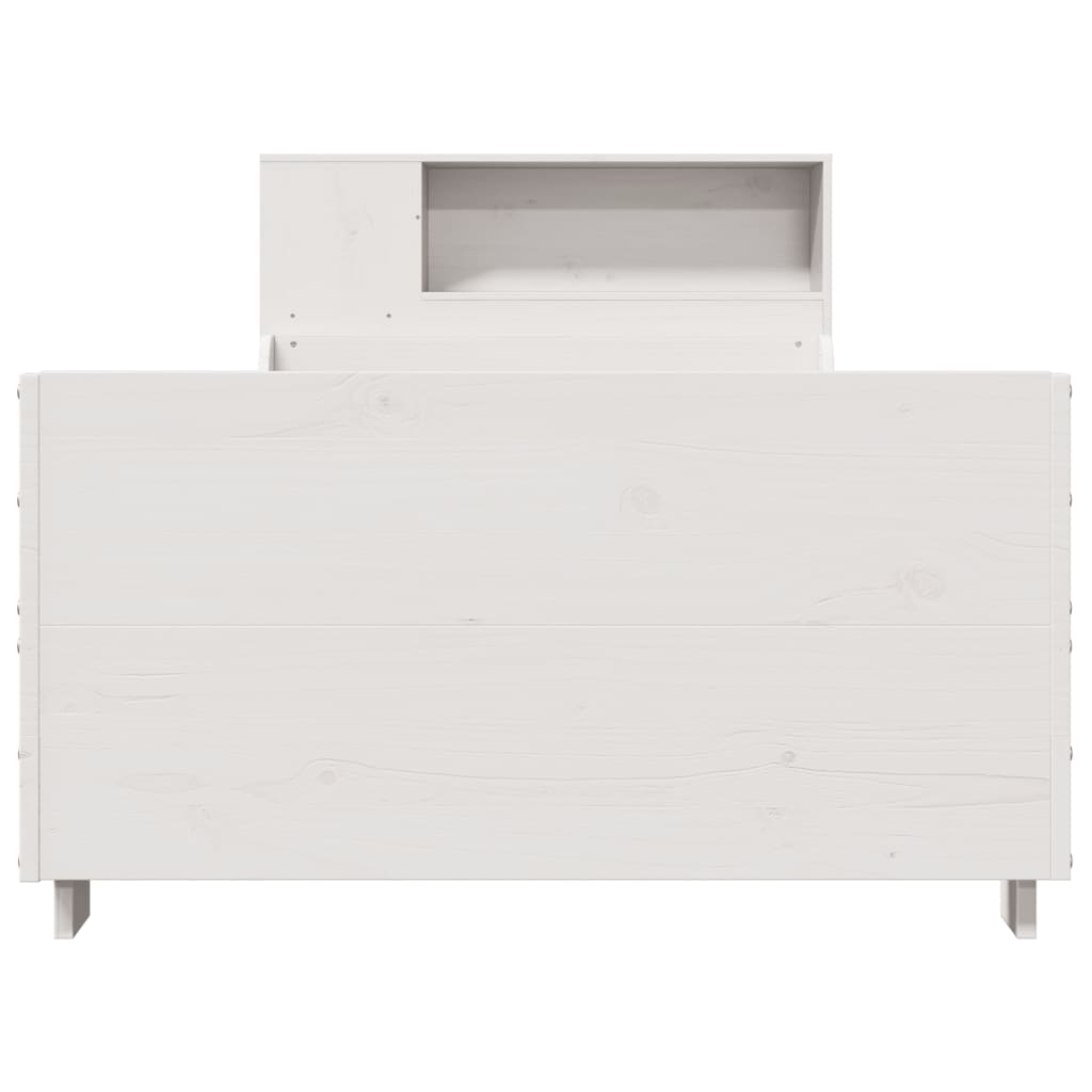 sengeramme uden madras 75x190 cm massivt fyrretræ hvid