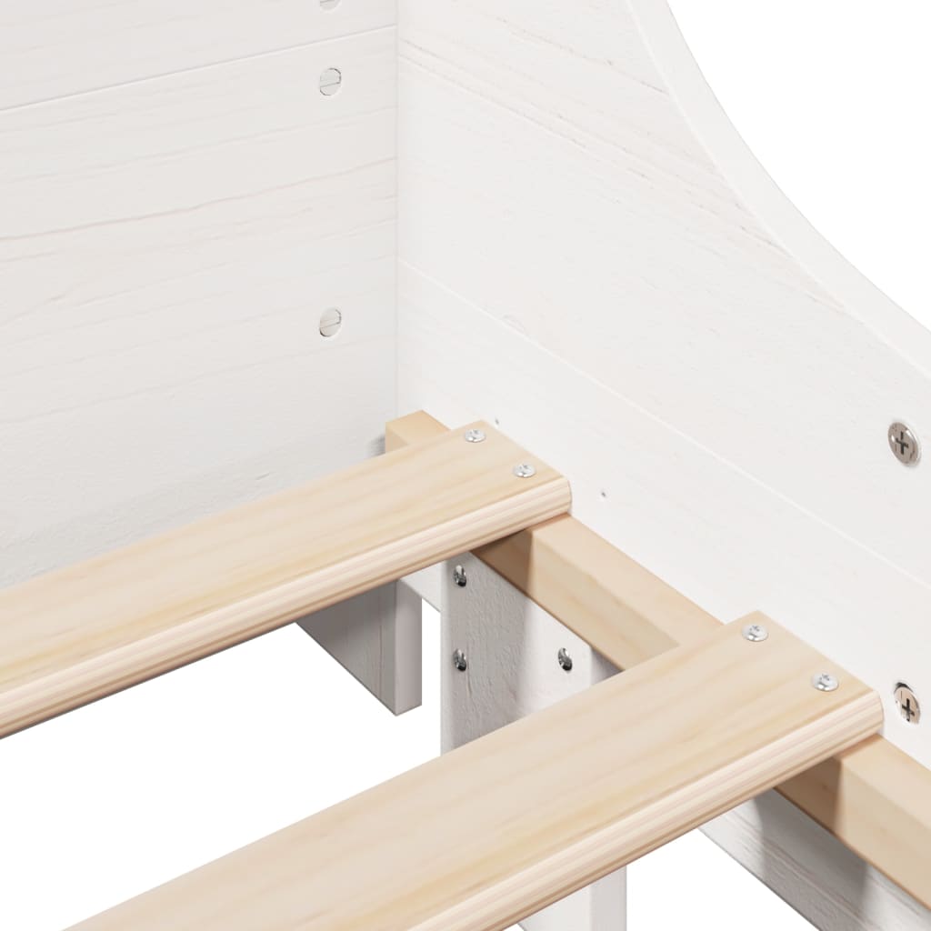 sengeramme uden madras 75x190 cm massivt fyrretræ hvid