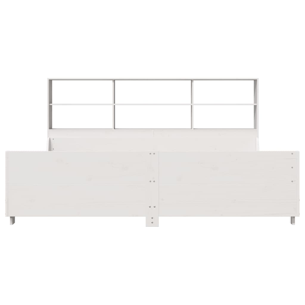 seng med reol uden madras 180x200 cm massivt træ hvid
