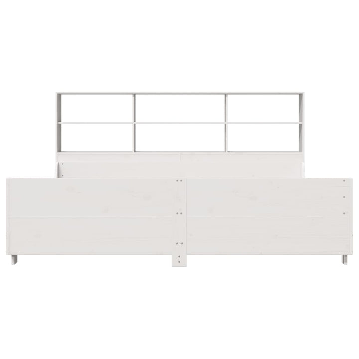 seng med reol uden madras 180x200 cm massivt træ hvid