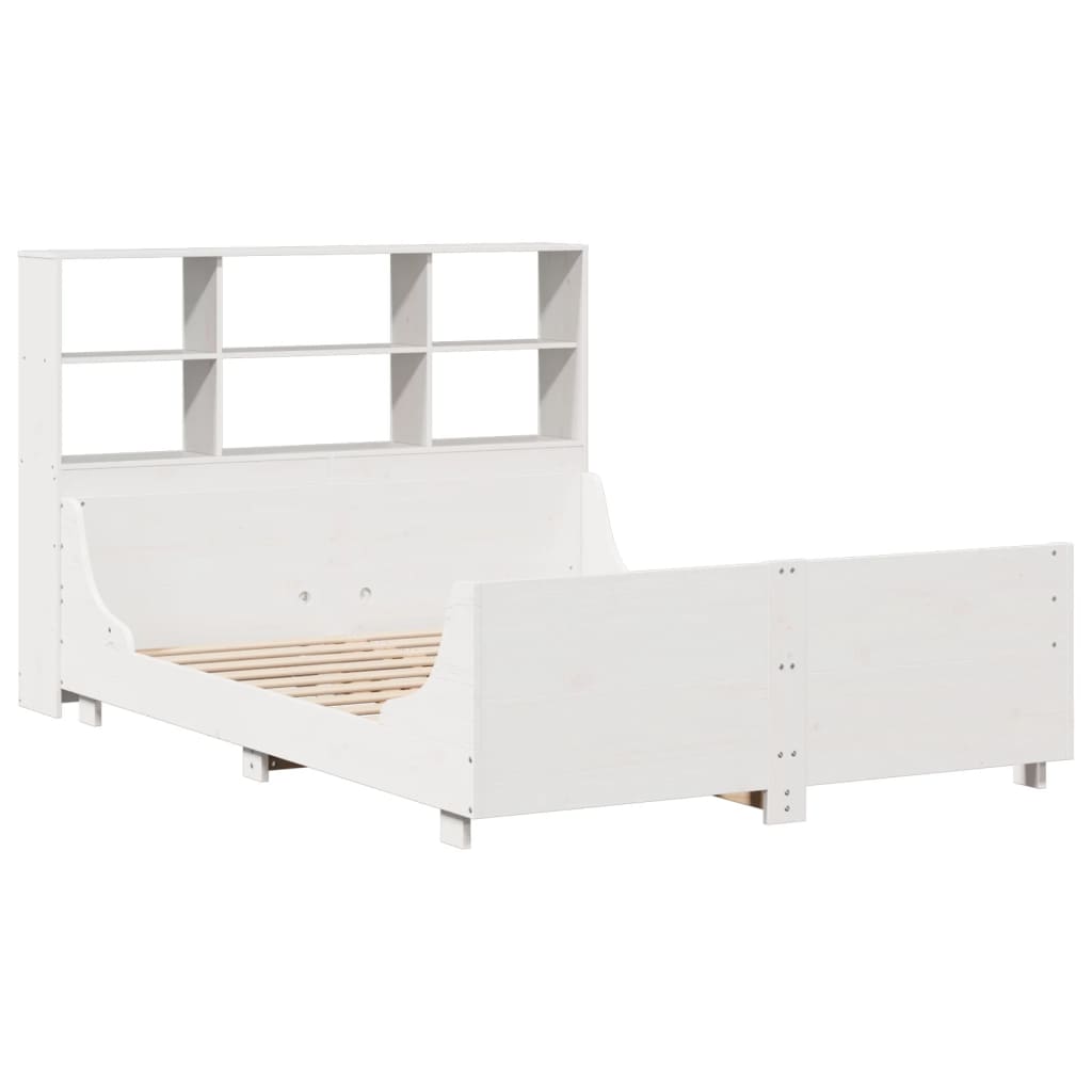 seng med reol uden madras 160x200 cm massivt træ hvid