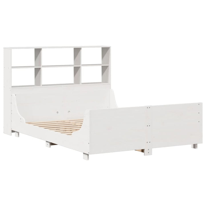 seng med reol uden madras 160x200 cm massivt træ hvid