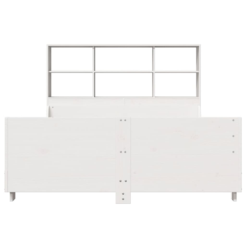 seng med reol uden madras 160x200 cm massivt træ hvid