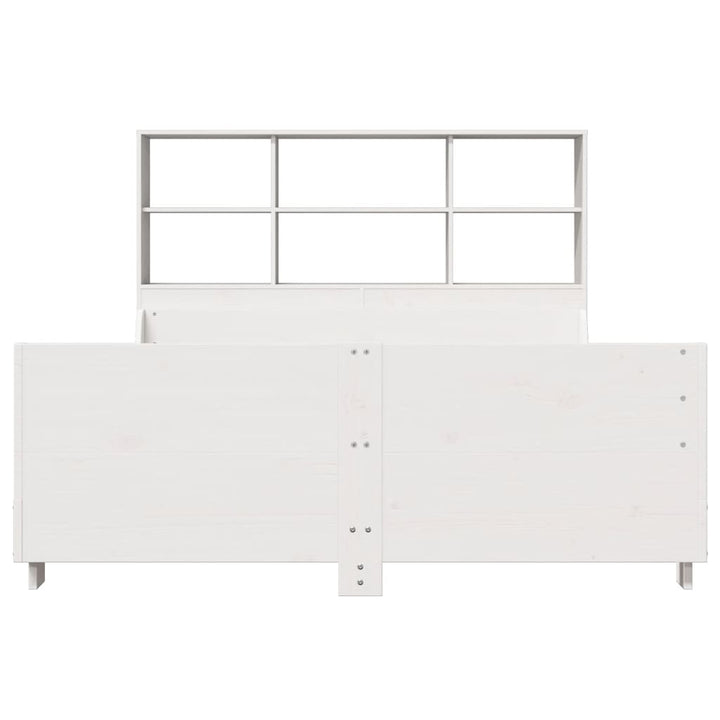 seng med reol uden madras 160x200 cm massivt træ hvid