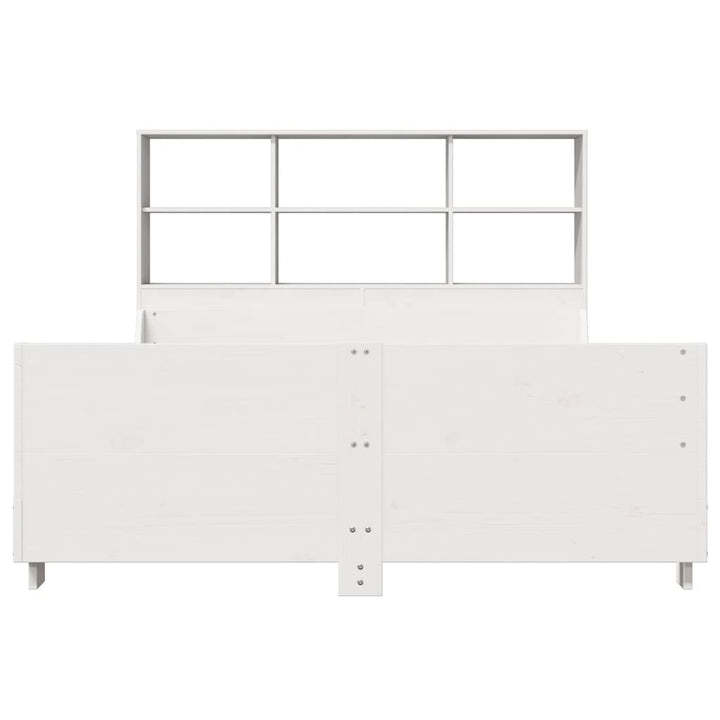 seng med reol uden madras 140x190 cm massivt træ hvid