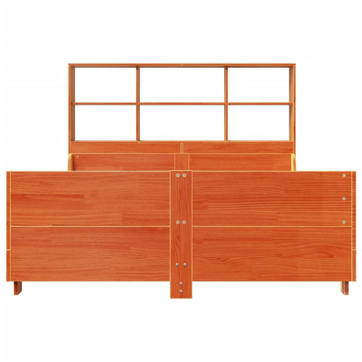 seng med reol uden madras 120x190cm massivt træ gyldenbrun