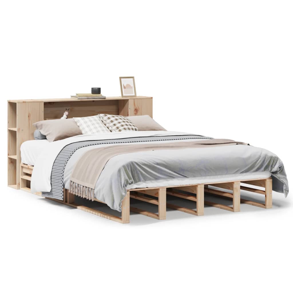 seng med reol uden madras 160x200 cm massivt træ