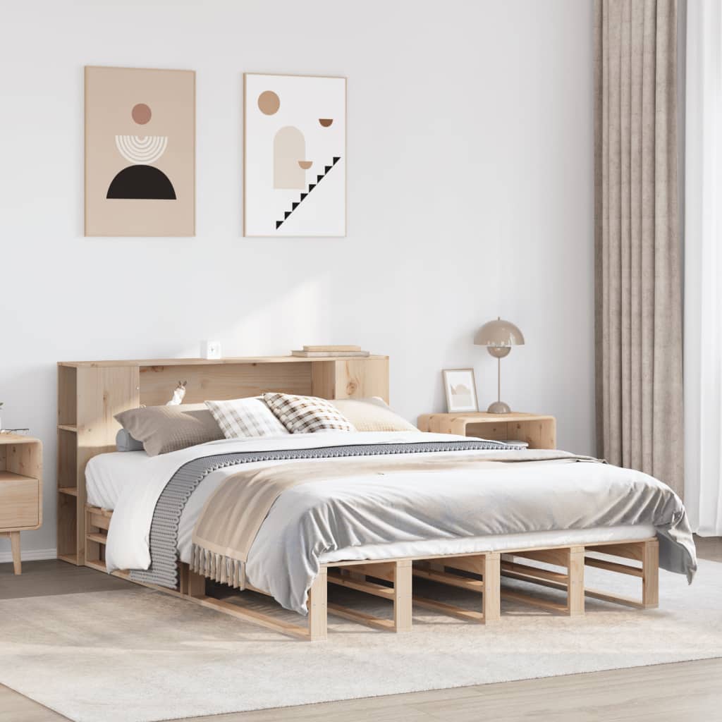 seng med reol uden madras 160x200 cm massivt træ