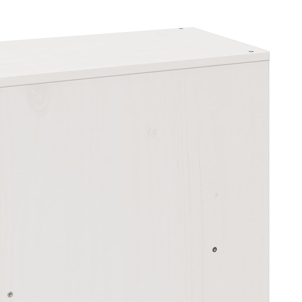 seng med reol uden madras 200x200 cm massivt træ hvid