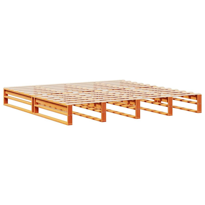 seng med reol uden madras 200x200 cm massivt træ gyldenbrun