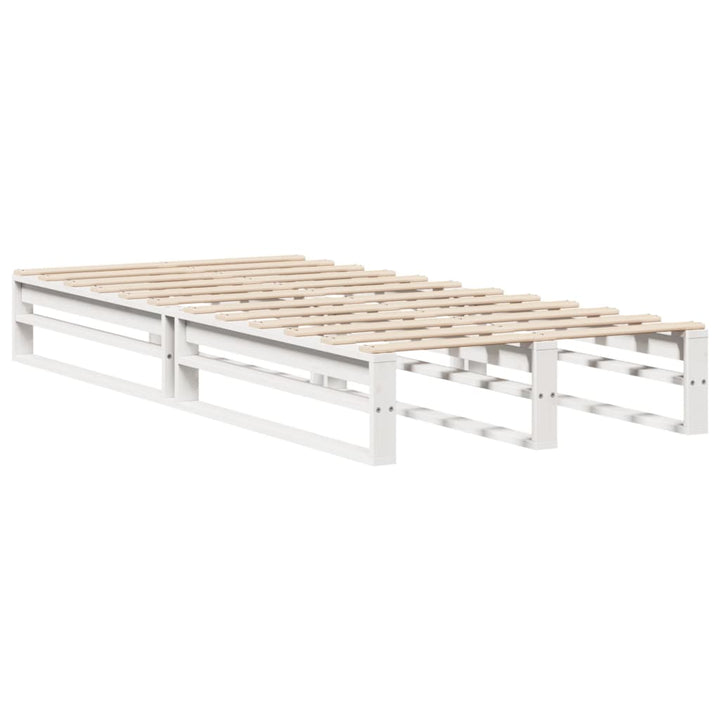 seng med reol uden madras 75x190 cm massivt træ hvid
