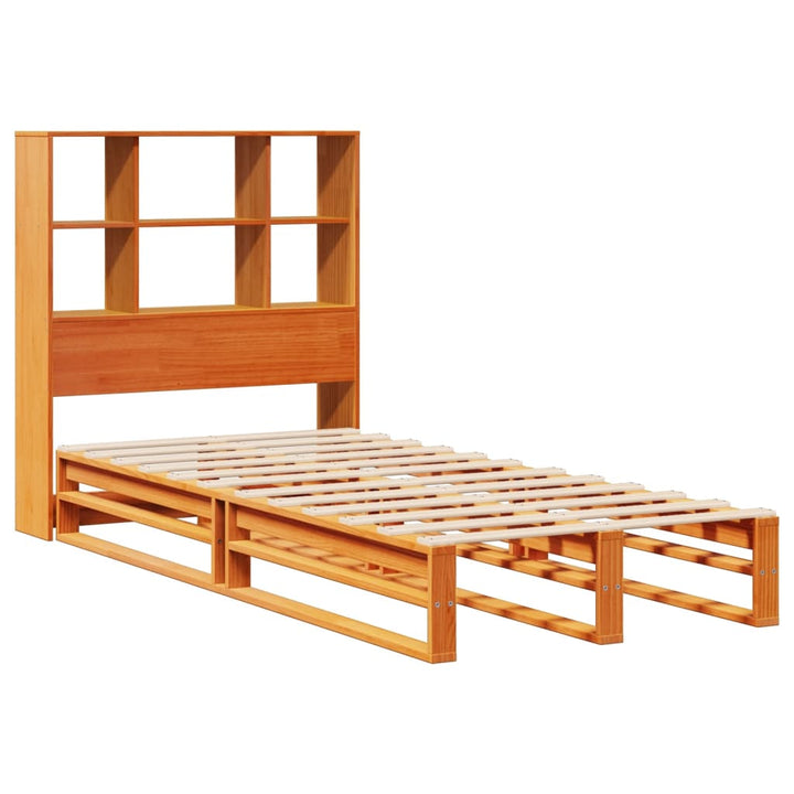 seng med reol uden madras 100x200cm massivt træ gyldenbrun