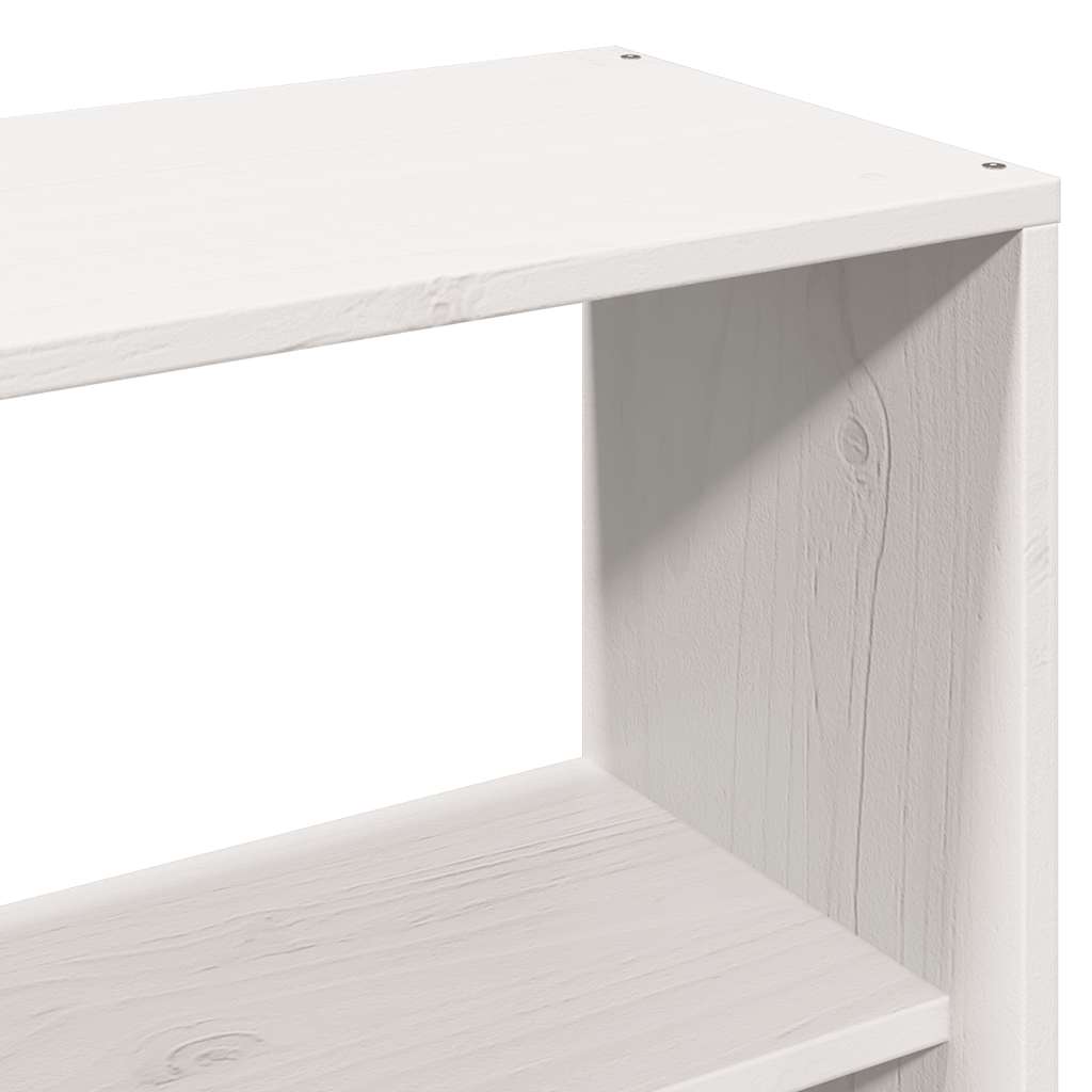 seng med reol uden madras 140x200 cm massivt træ hvid