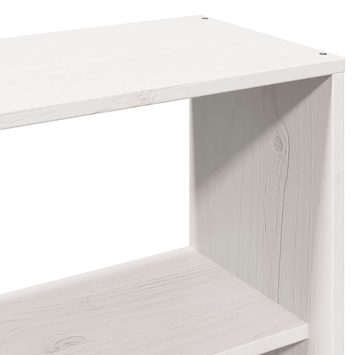 seng med reol uden madras 140x200 cm massivt træ hvid