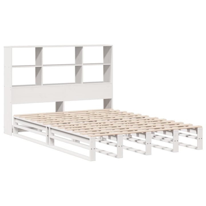 seng med reol uden madras 160x200 cm massivt træ hvid