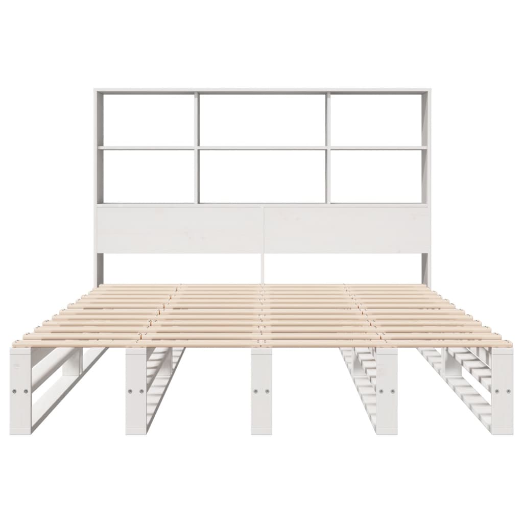 seng med reol uden madras 160x200 cm massivt træ hvid