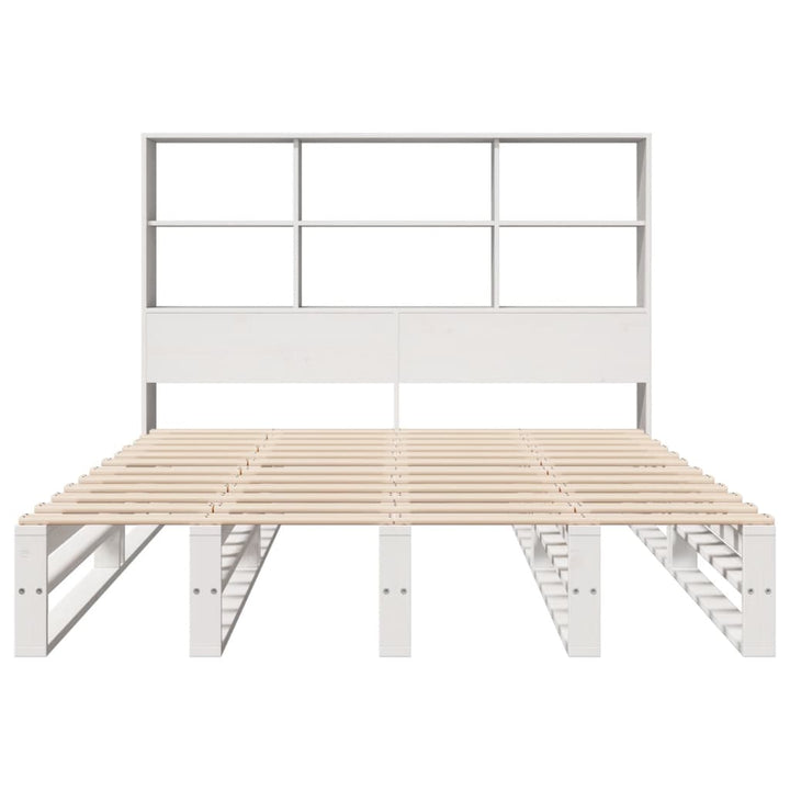 seng med reol uden madras 160x200 cm massivt træ hvid