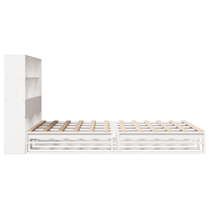 seng med reol uden madras 160x200 cm massivt træ hvid