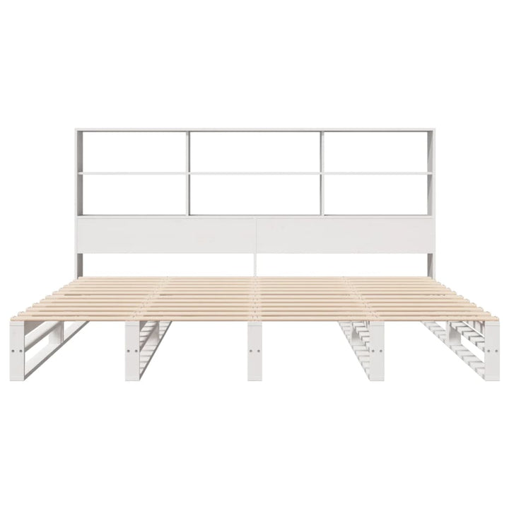 seng med reol uden madras 180x200 cm massivt træ hvid