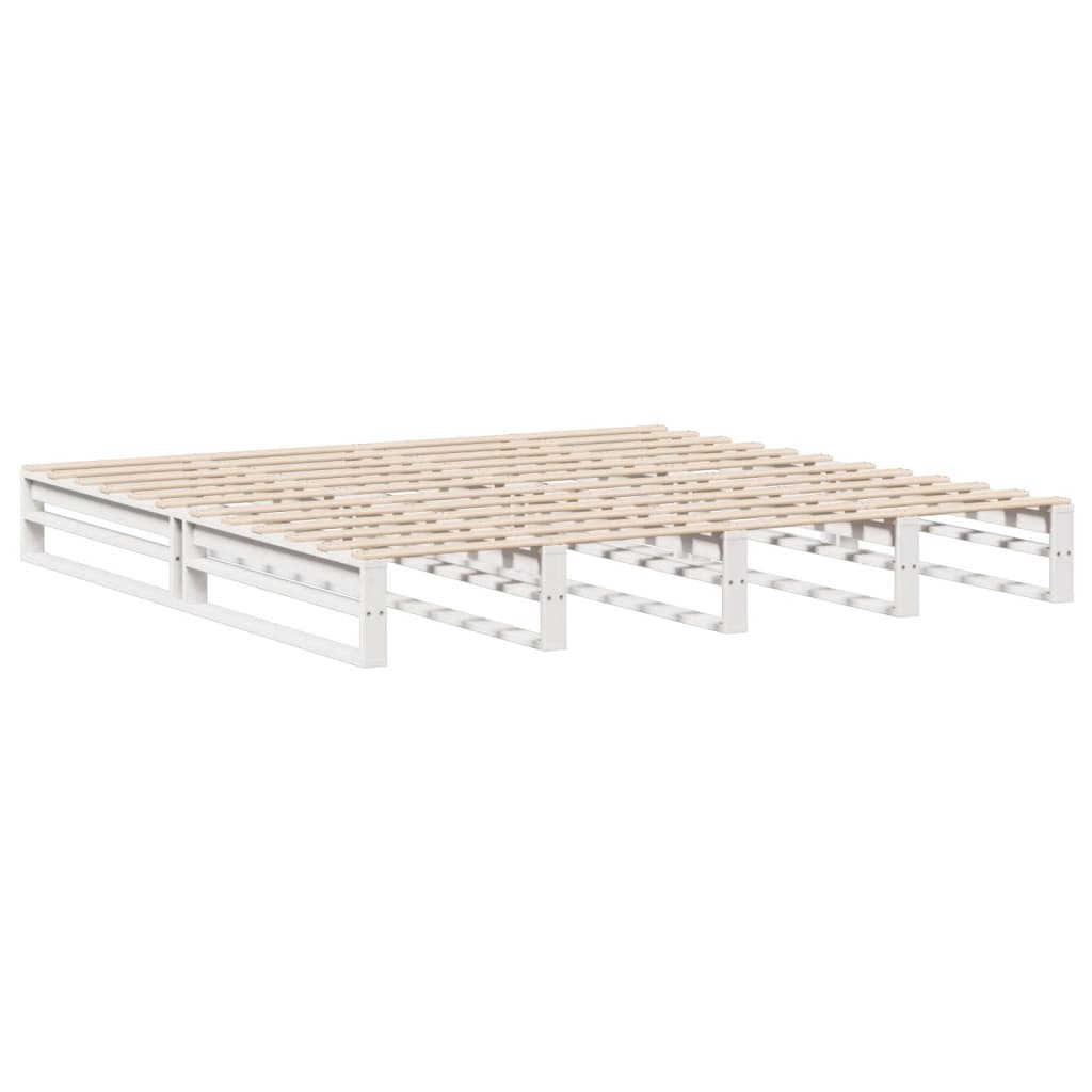 seng med reol uden madras 180x200 cm massivt træ hvid