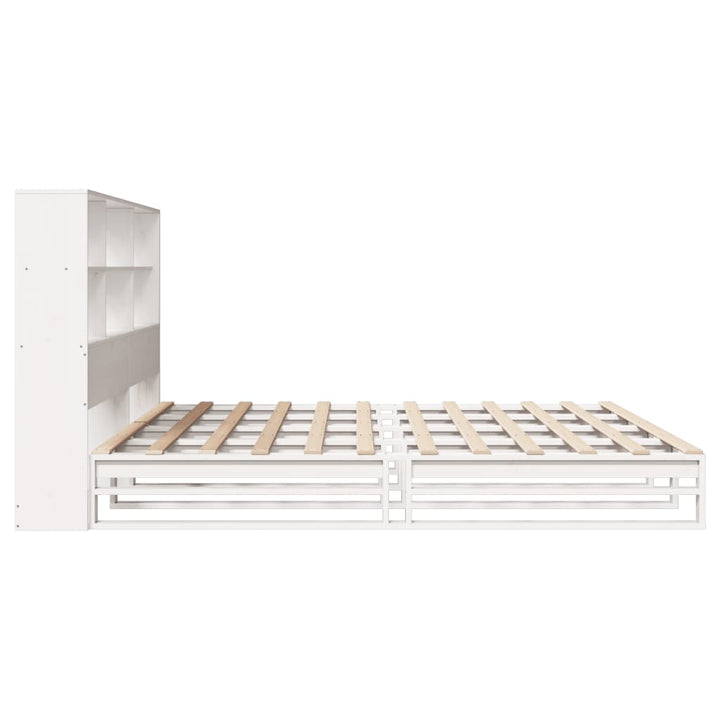 seng med reol uden madras 180x200 cm massivt træ hvid