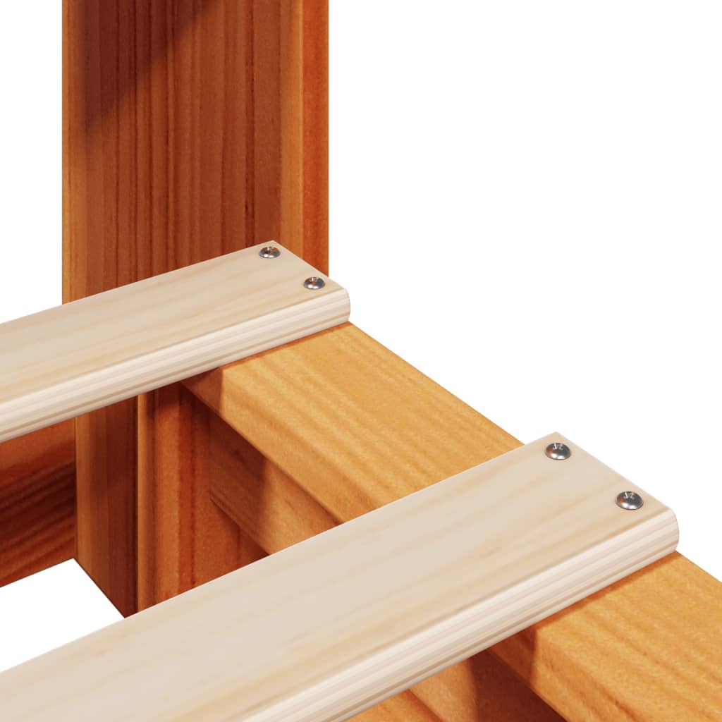 seng med reol uden madras 75x190 cm massivt træ gyldenbrun