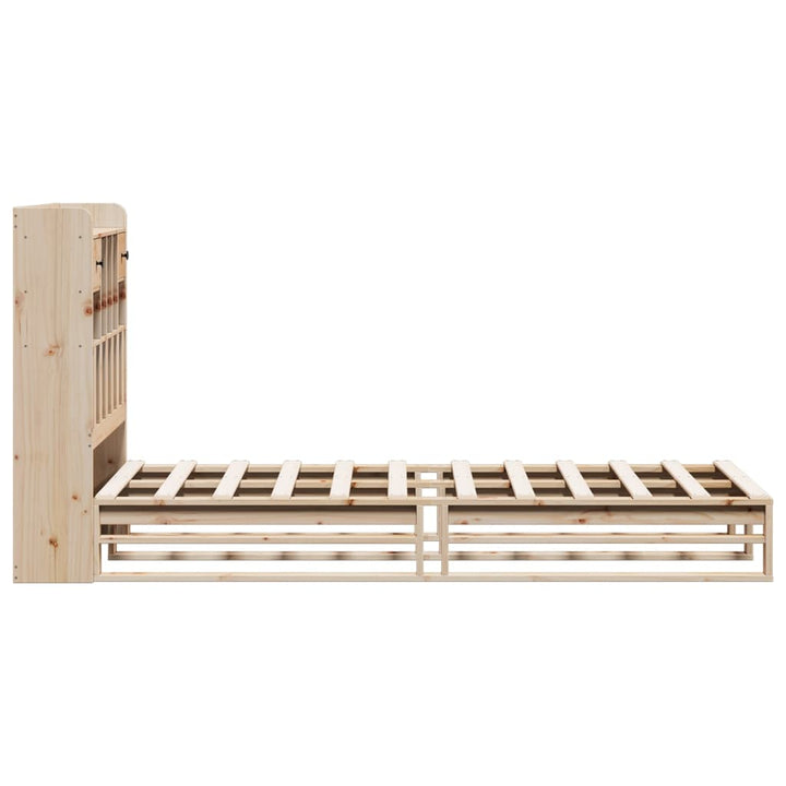 seng med reol uden madras 90x200 cm massivt fyrretræ