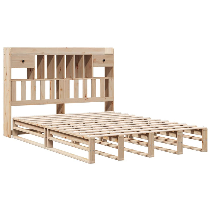 seng med reol uden madras 140x200 cm massivt fyrretræ