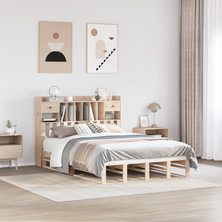seng med reol uden madras 140x200 cm massivt fyrretræ