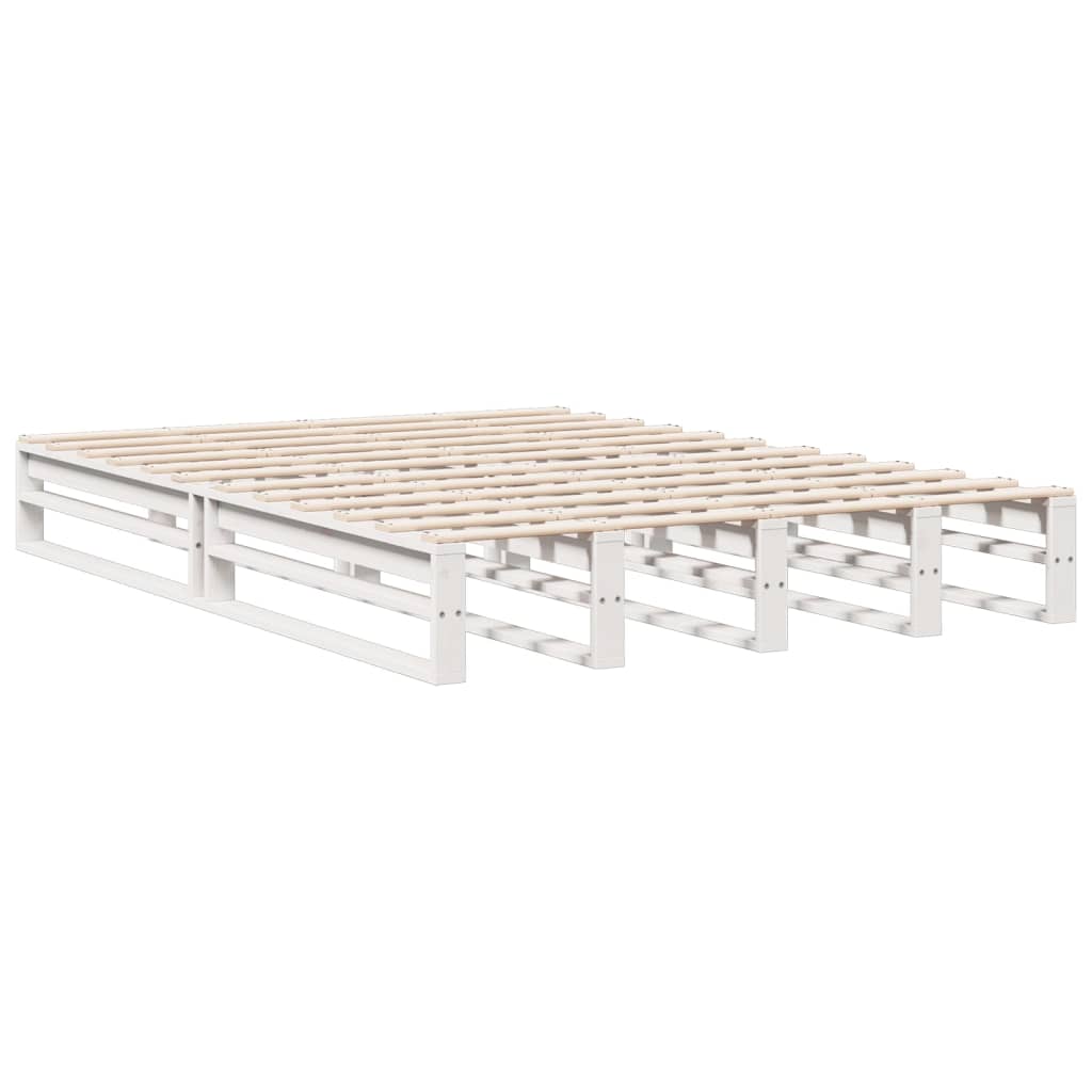 seng med reol uden madras 140x200 cm massivt fyrretræ hvid