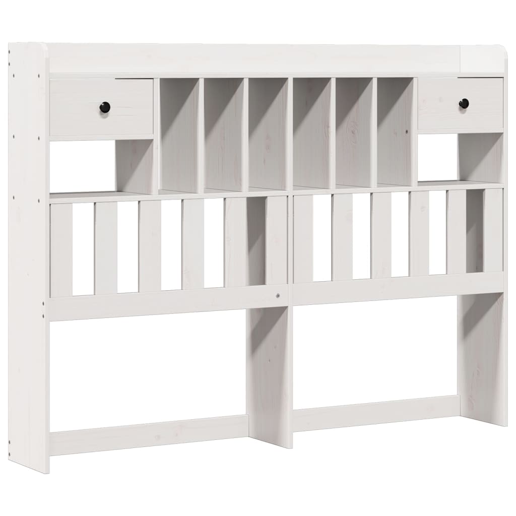seng med reol uden madras 140x200 cm massivt fyrretræ hvid