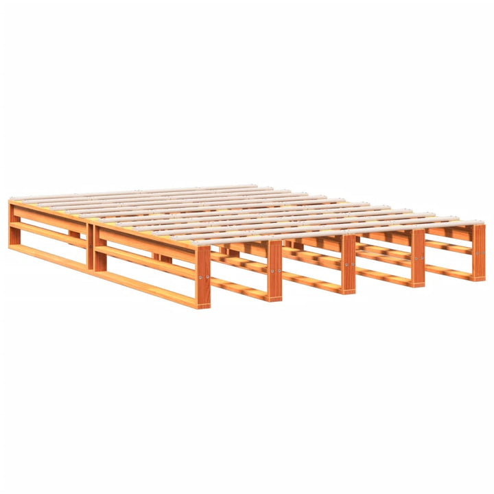seng med reol uden madras 150x200cm massivt fyrretræ gyldenbrun