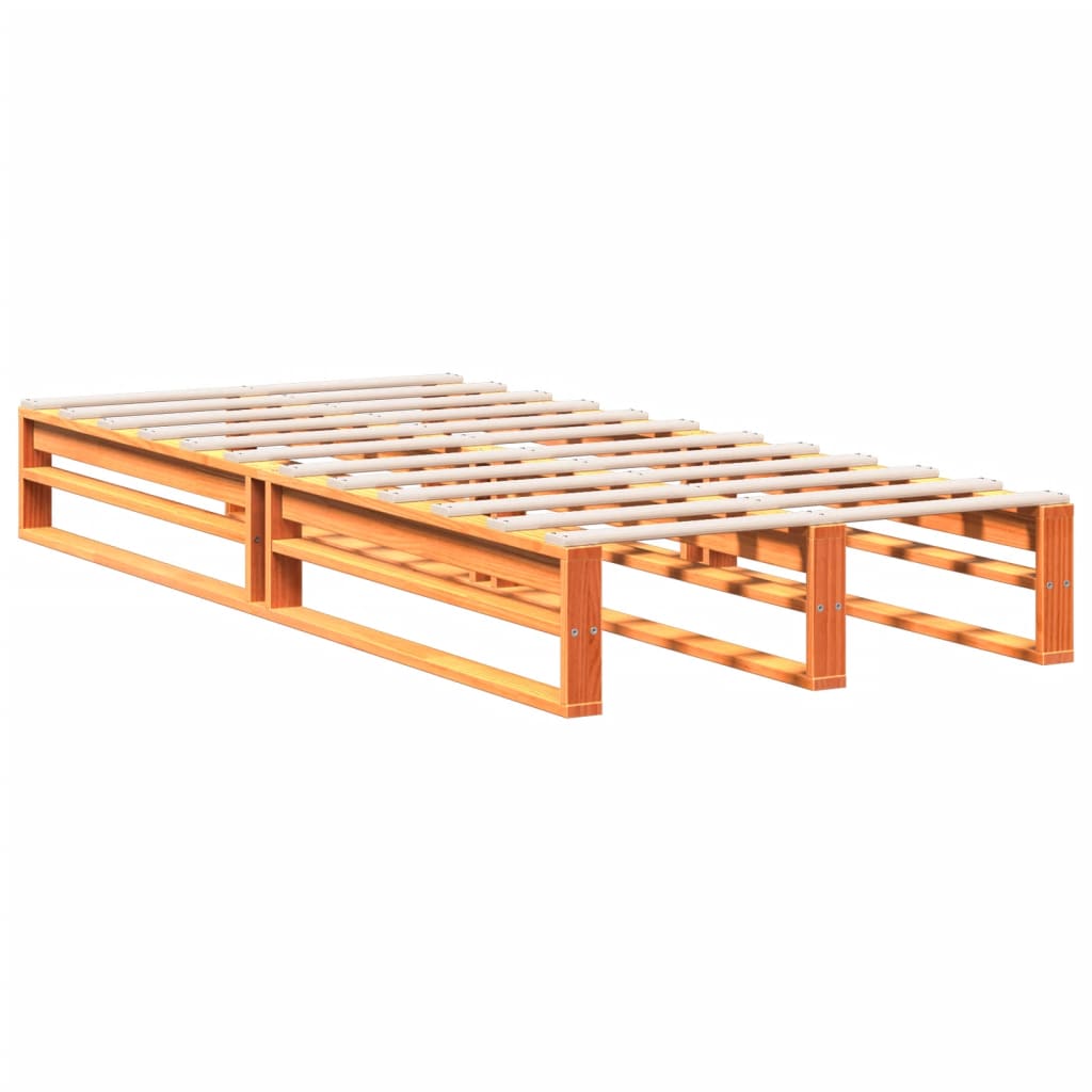seng med reol uden madras 75x190 cm massivt fyrretræ gyldenbrun