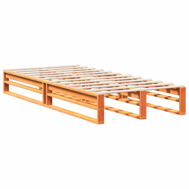 seng med reol uden madras 75x190 cm massivt fyrretræ gyldenbrun