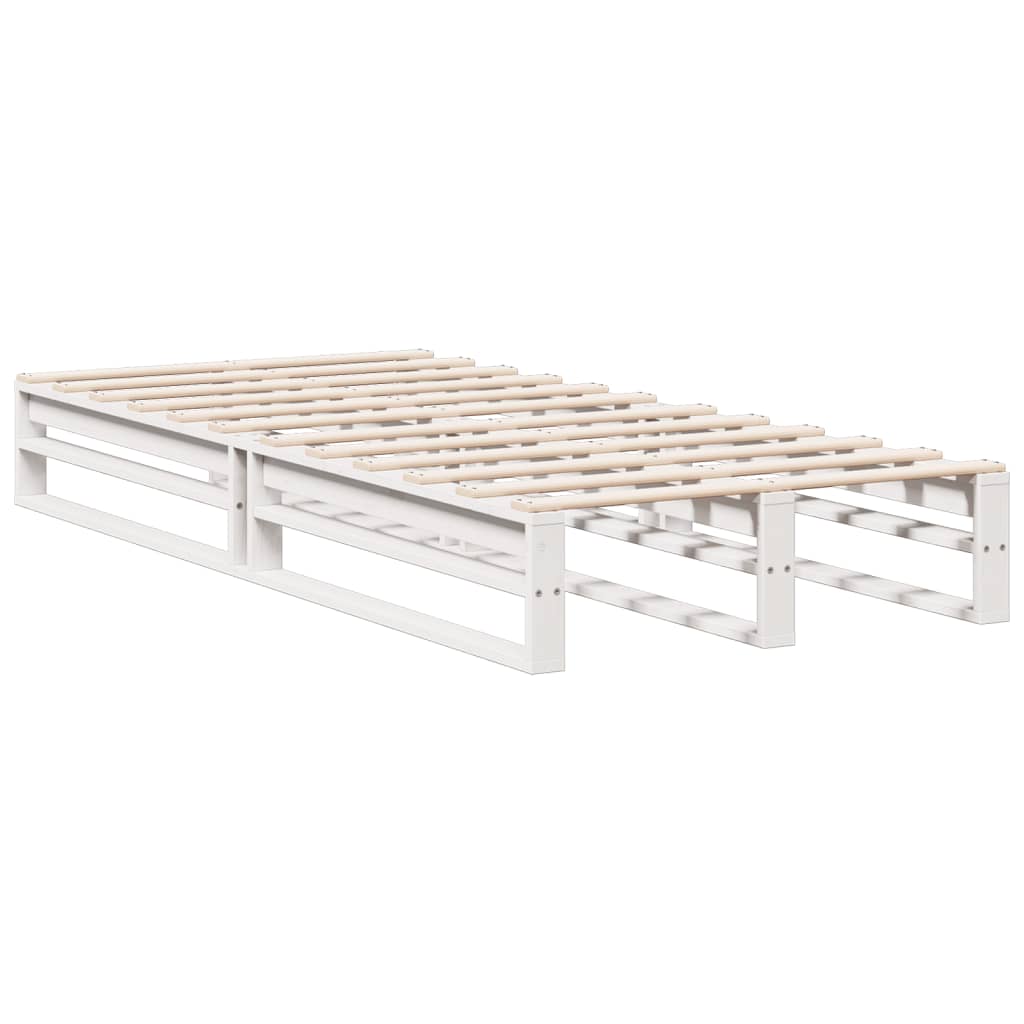seng med reol uden madras 90x190 cm massivt fyrretræ hvid