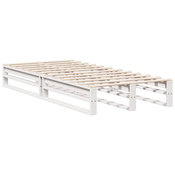 seng med reol uden madras 90x190 cm massivt fyrretræ hvid