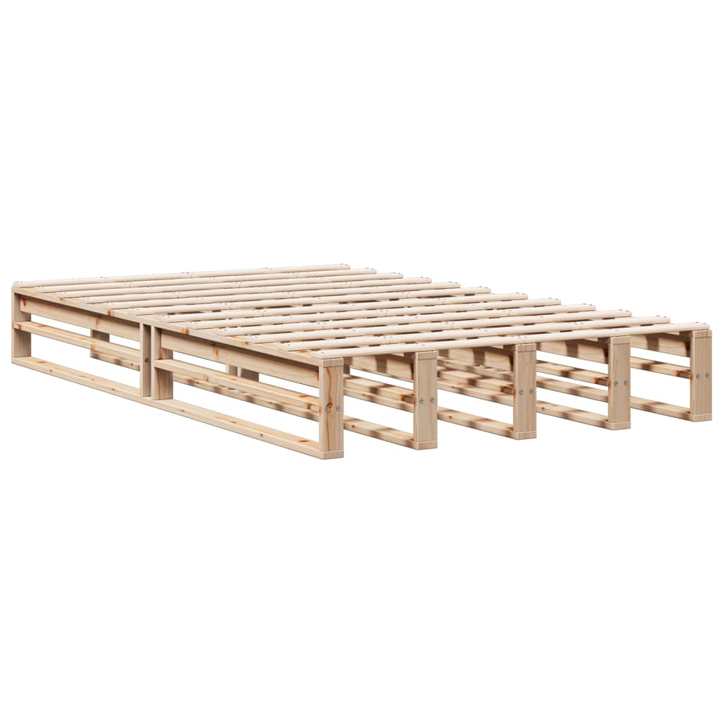 seng med reol uden madras 135x190 cm massivt fyrretræ