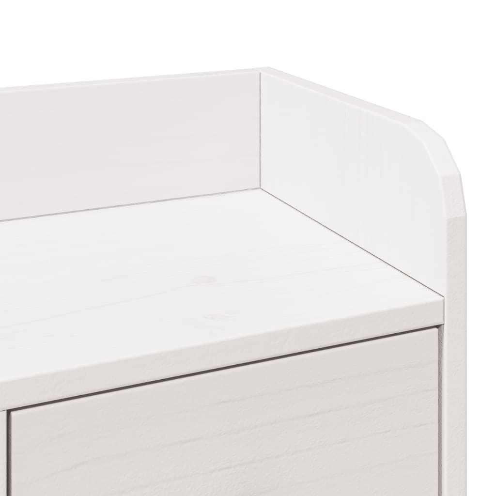 seng med reol uden madras 140x190 cm massivt fyrretræ hvid