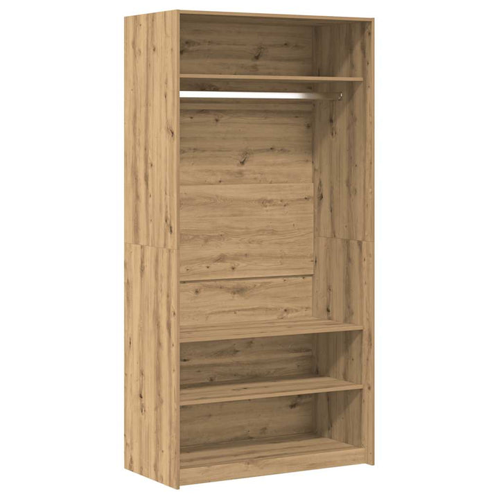 klædeskab 100x50x200 cm konstrueret træ egetræslook
