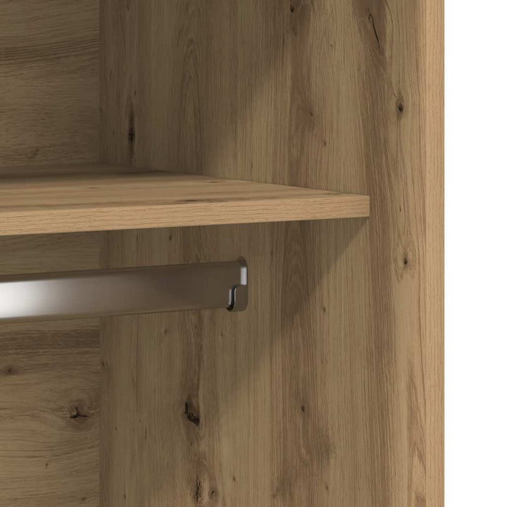 klædeskab 100x50x200 cm konstrueret træ egetræslook