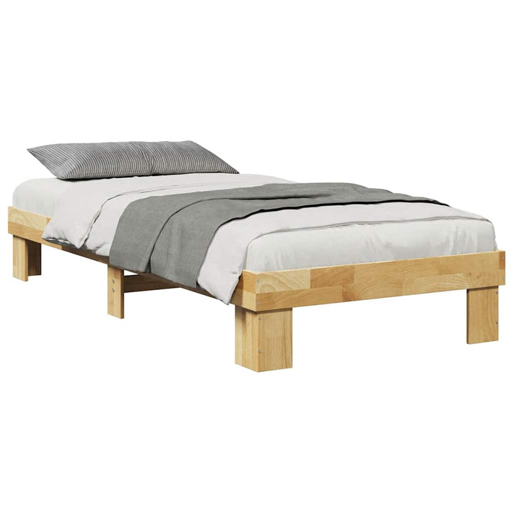 Sengeramme uden madras 75x190 cm Massivt træ Eg