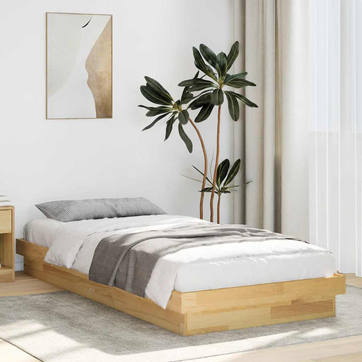 Sengeramme uden madras 100x200 cm Massivtræ Eg